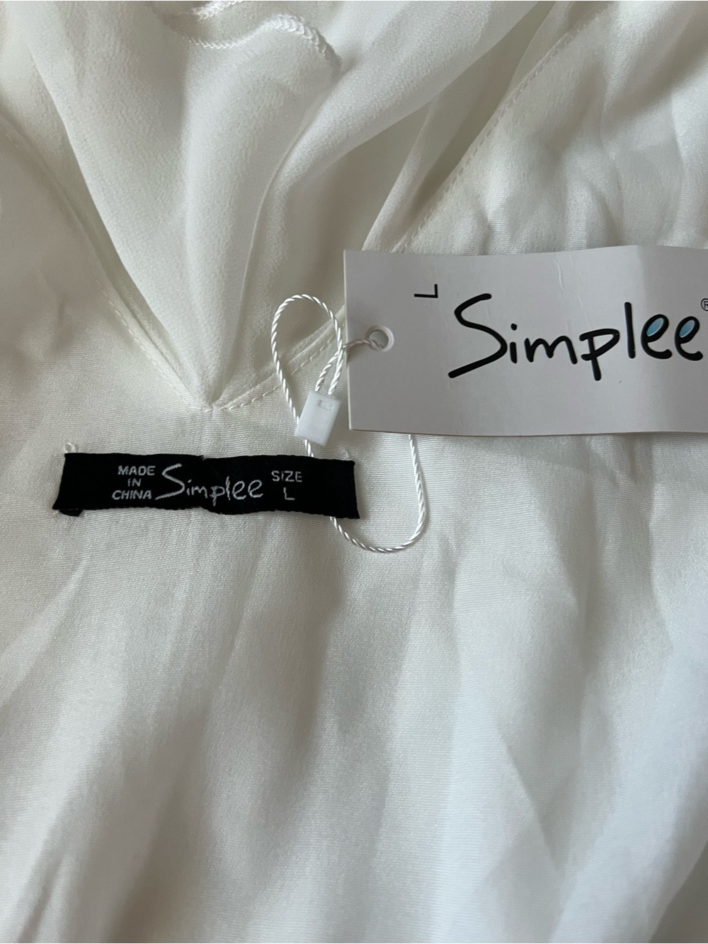 Simple White Ruffle Wrap Maxi Dress - Picture 5 of 6